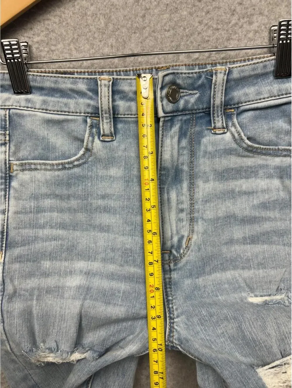 American Eagle Jeans High Rise Jegging Distressed Womens 0 Classic Light Wash
